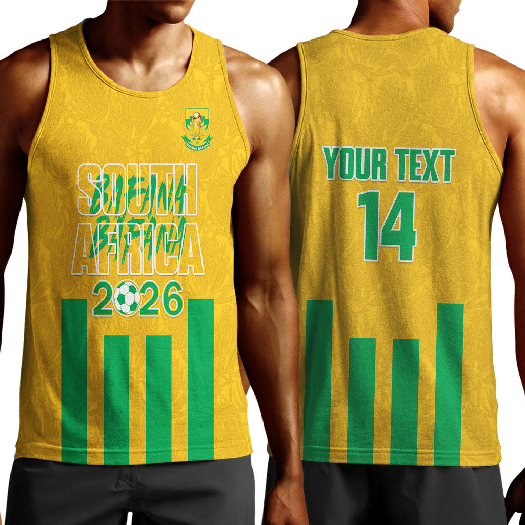 South Africa Soccer 2026 Custom Men Tank Top Bafana Bafana Kaofela Protea Yellow