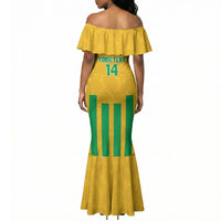 South Africa Soccer 2026 Custom Mermaid Dress Bafana Bafana Kaofela Protea Yellow