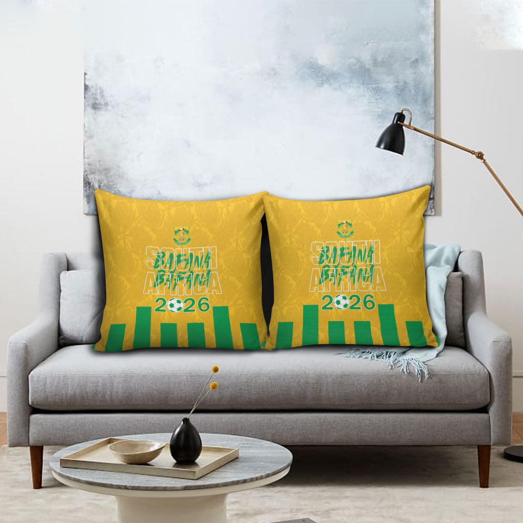 South Africa Soccer 2026 Pillow Cover Bafana Bafana Kaofela Protea Yellow