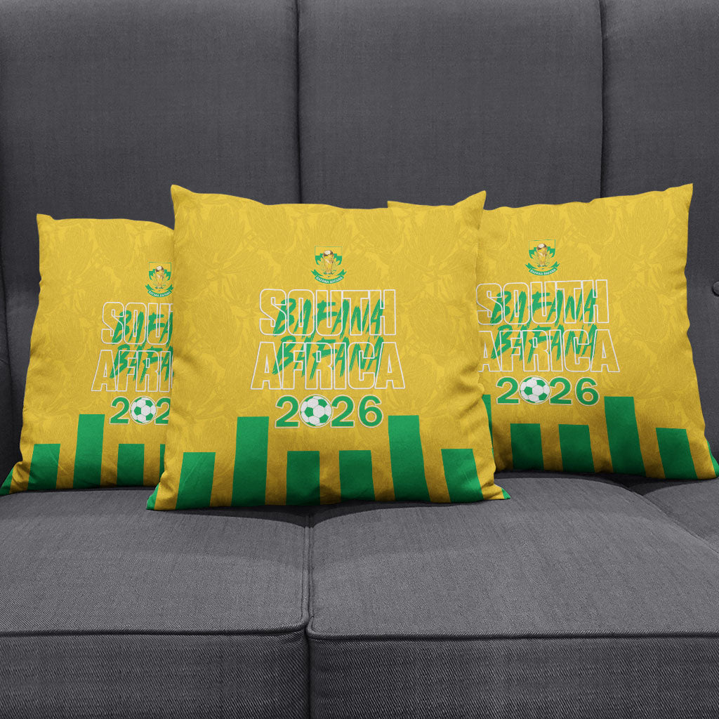 South Africa Soccer 2026 Pillow Cover Bafana Bafana Kaofela Protea Yellow