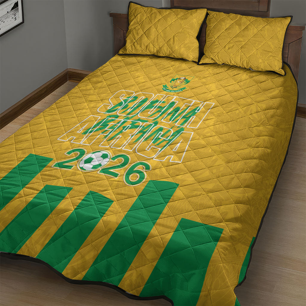 South Africa Soccer 2026 Quilt Bed Set Bafana Bafana Kaofela Protea Yellow