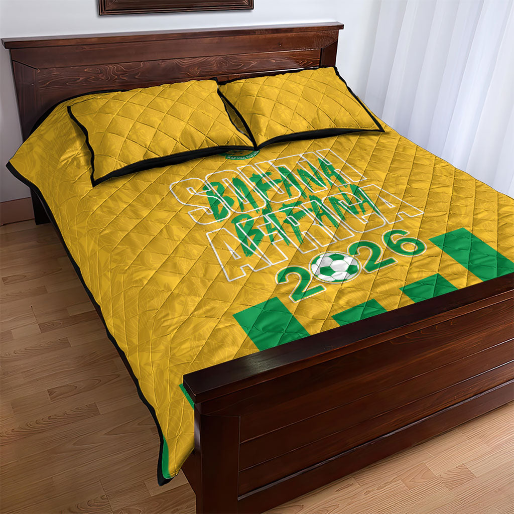 South Africa Soccer 2026 Quilt Bed Set Bafana Bafana Kaofela Protea Yellow
