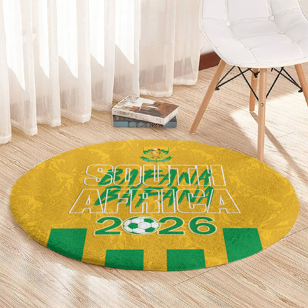 South Africa Soccer 2026 Round Carpet Bafana Bafana Kaofela Protea Yellow