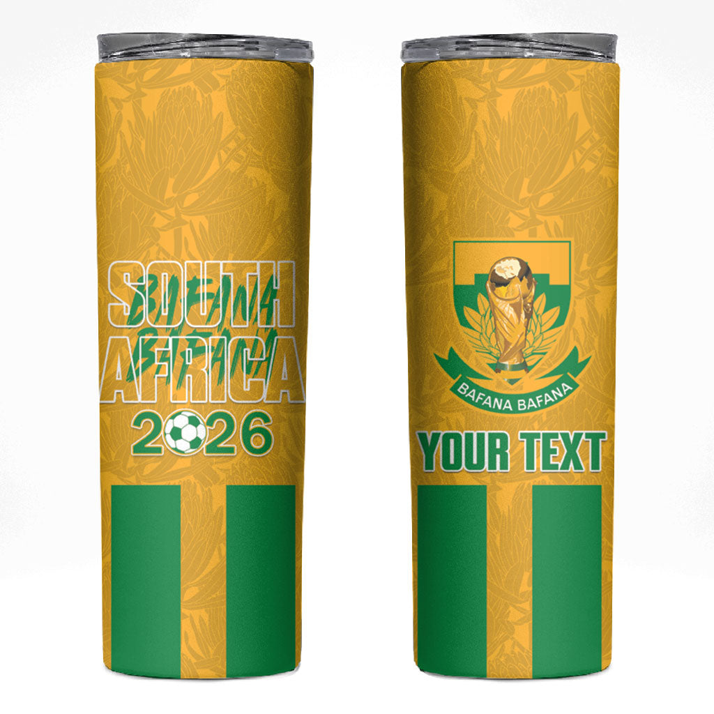 South Africa Soccer 2026 Custom Skinny Tumbler Bafana Bafana Kaofela Protea Yellow