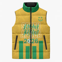 South Africa Soccer 2026 Custom Sleeveless Puffer Jacket Bafana Bafana Kaofela Protea Yellow