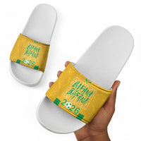 South Africa Soccer 2026 Slide Sandals Bafana Bafana Kaofela Protea Yellow