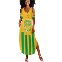 South Africa Soccer 2026 Custom Summer Maxi Dress Bafana Bafana Kaofela Protea Yellow
