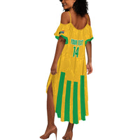 South Africa Soccer 2026 Custom Summer Maxi Dress Bafana Bafana Kaofela Protea Yellow