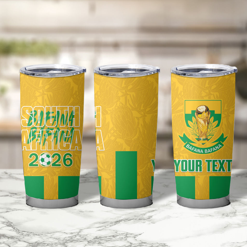 South Africa Soccer 2026 Custom Tumbler Cup Bafana Bafana Kaofela Protea Yellow