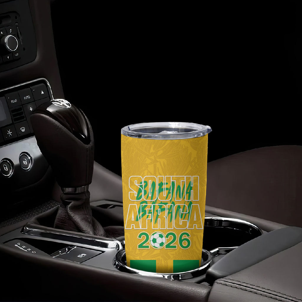 South Africa Soccer 2026 Custom Tumbler Cup Bafana Bafana Kaofela Protea Yellow