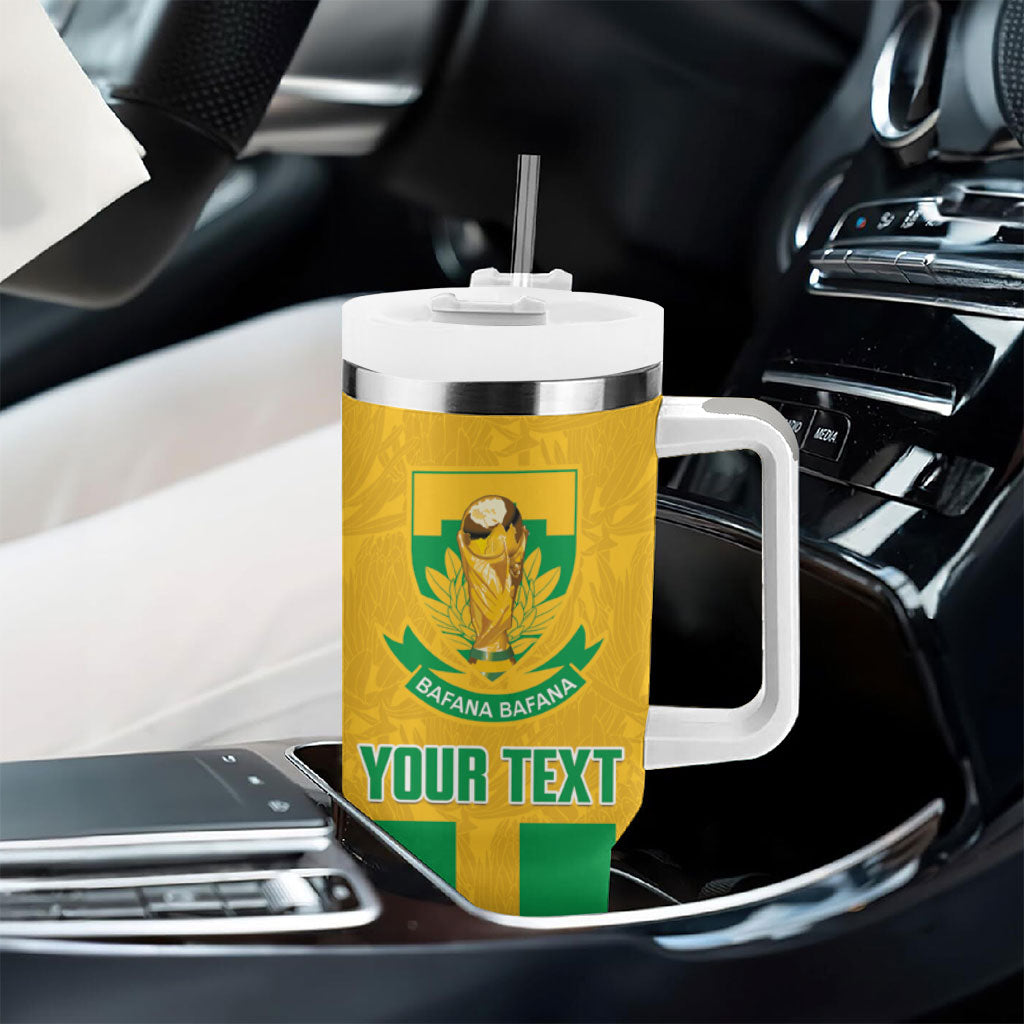 South Africa Soccer 2026 Custom Tumbler With Handle Bafana Bafana Kaofela Protea Yellow