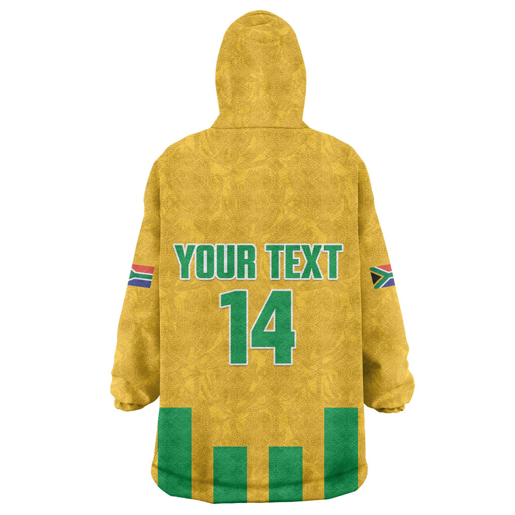 South Africa Soccer 2026 Custom Wearable Blanket Hoodie Bafana Bafana Kaofela Protea Yellow