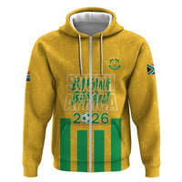 South Africa Soccer 2026 Custom Zip Hoodie Bafana Bafana Kaofela Protea Yellow