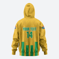 South Africa Soccer 2026 Custom Zip Hoodie Bafana Bafana Kaofela Protea Yellow