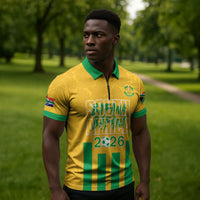 South Africa Soccer 2026 Custom Zipper Polo Shirt Bafana Bafana Kaofela Protea Yellow