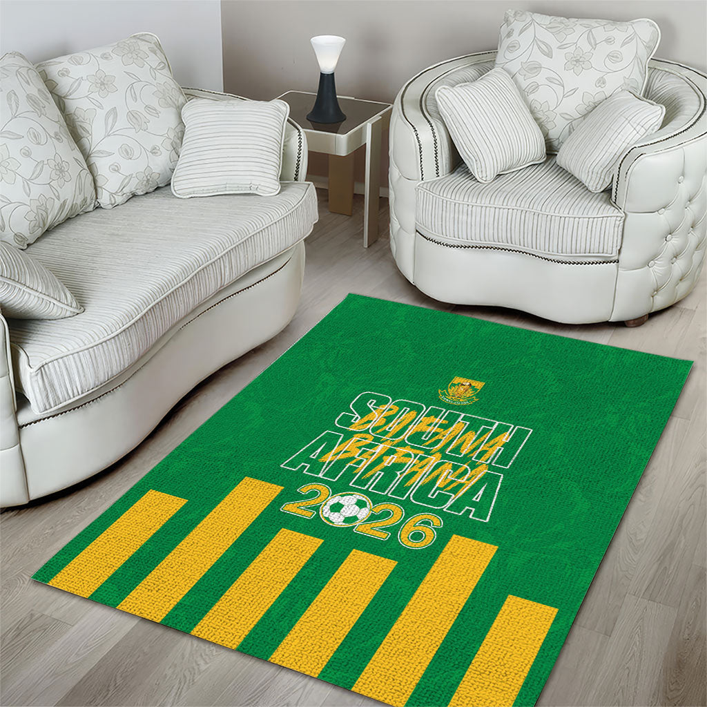 South Africa Soccer 2026 Area Rug Bafana Bafana Kaofela Protea Green