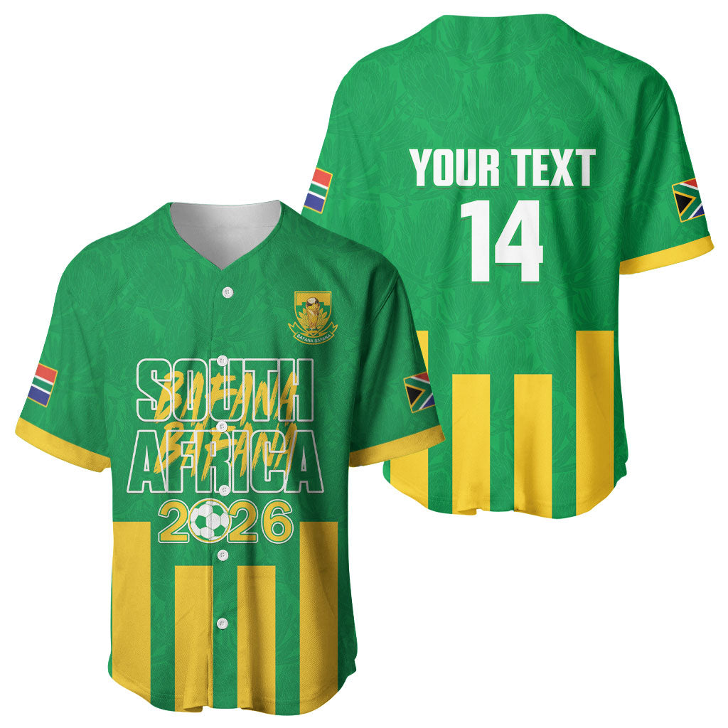 South Africa Soccer 2026 Custom Baseball Jersey Bafana Bafana Kaofela Protea Green