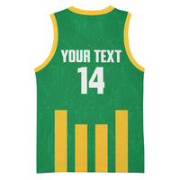 South Africa Soccer 2026 Custom Basketball Jersey Bafana Bafana Kaofela Protea Green