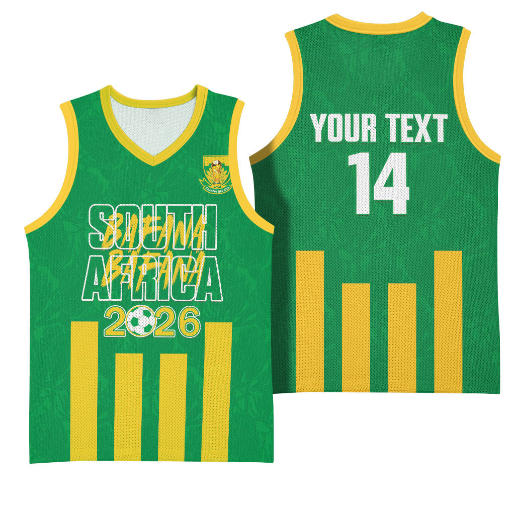 South Africa Soccer 2026 Custom Basketball Jersey Bafana Bafana Kaofela Protea Green