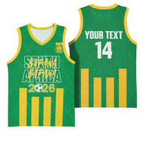 South Africa Soccer 2026 Custom Basketball Jersey Bafana Bafana Kaofela Protea Green