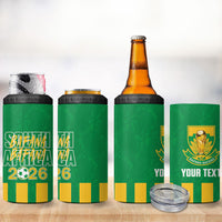 South Africa Soccer 2026 Custom 4 in 1 Can Cooler Tumbler Bafana Bafana Kaofela Protea Green