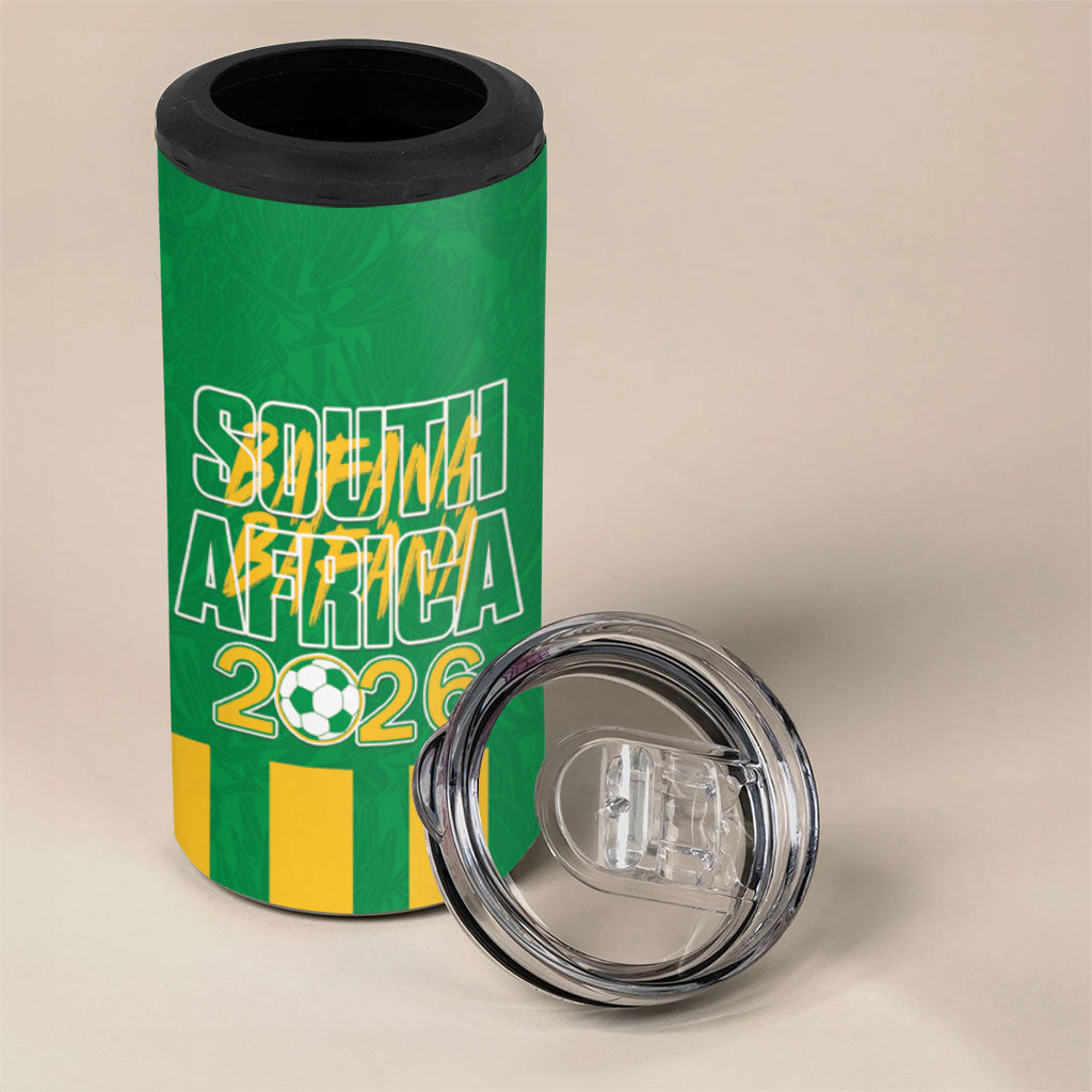 South Africa Soccer 2026 Custom 4 in 1 Can Cooler Tumbler Bafana Bafana Kaofela Protea Green