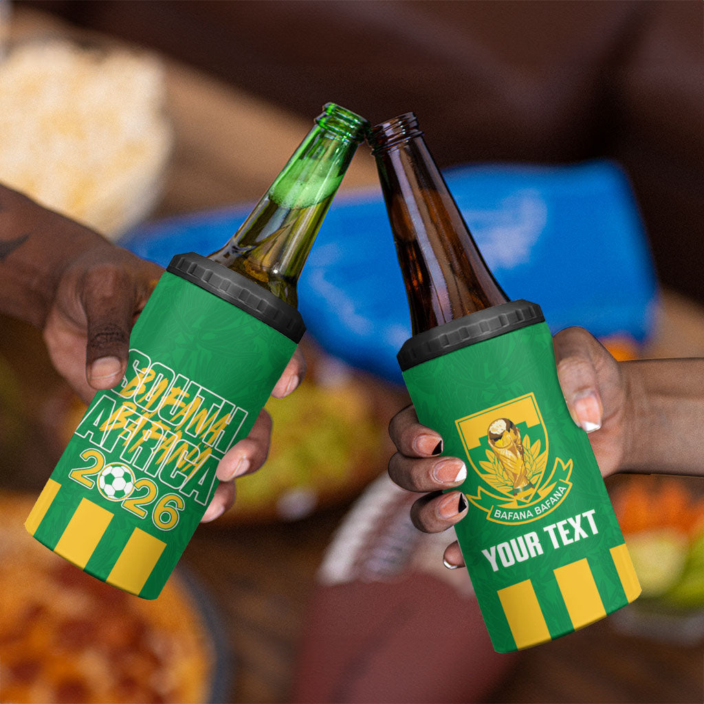 South Africa Soccer 2026 Custom 4 in 1 Can Cooler Tumbler Bafana Bafana Kaofela Protea Green