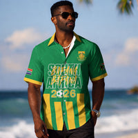 South Africa Soccer 2026 Custom Hawaiian Shirt Bafana Bafana Kaofela Protea Green LT14