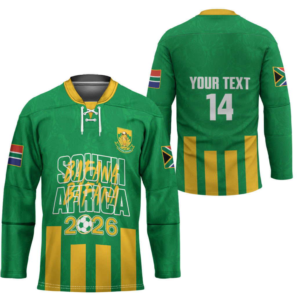South Africa Soccer 2026 Custom Hockey Jersey Bafana Bafana Kaofela Protea Green