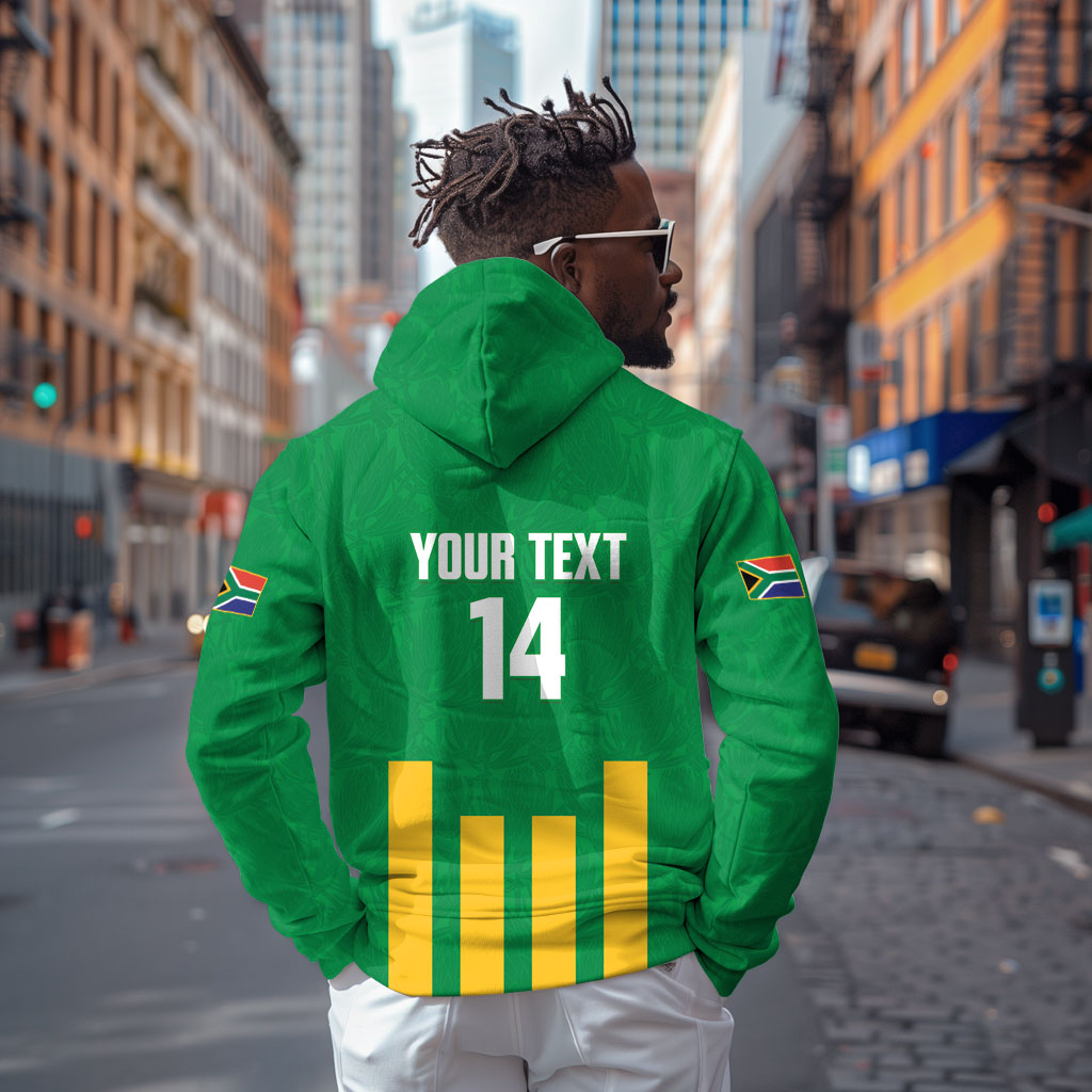 South Africa Soccer 2026 Custom Hoodie Bafana Bafana Kaofela Protea Green
