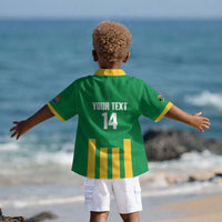 South Africa Soccer 2026 Custom Kid Hawaiian Shirt Bafana Bafana Kaofela Protea Green LT14
