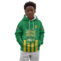 South Africa Soccer 2026 Custom Kid Hoodie Bafana Bafana Kaofela Protea Green