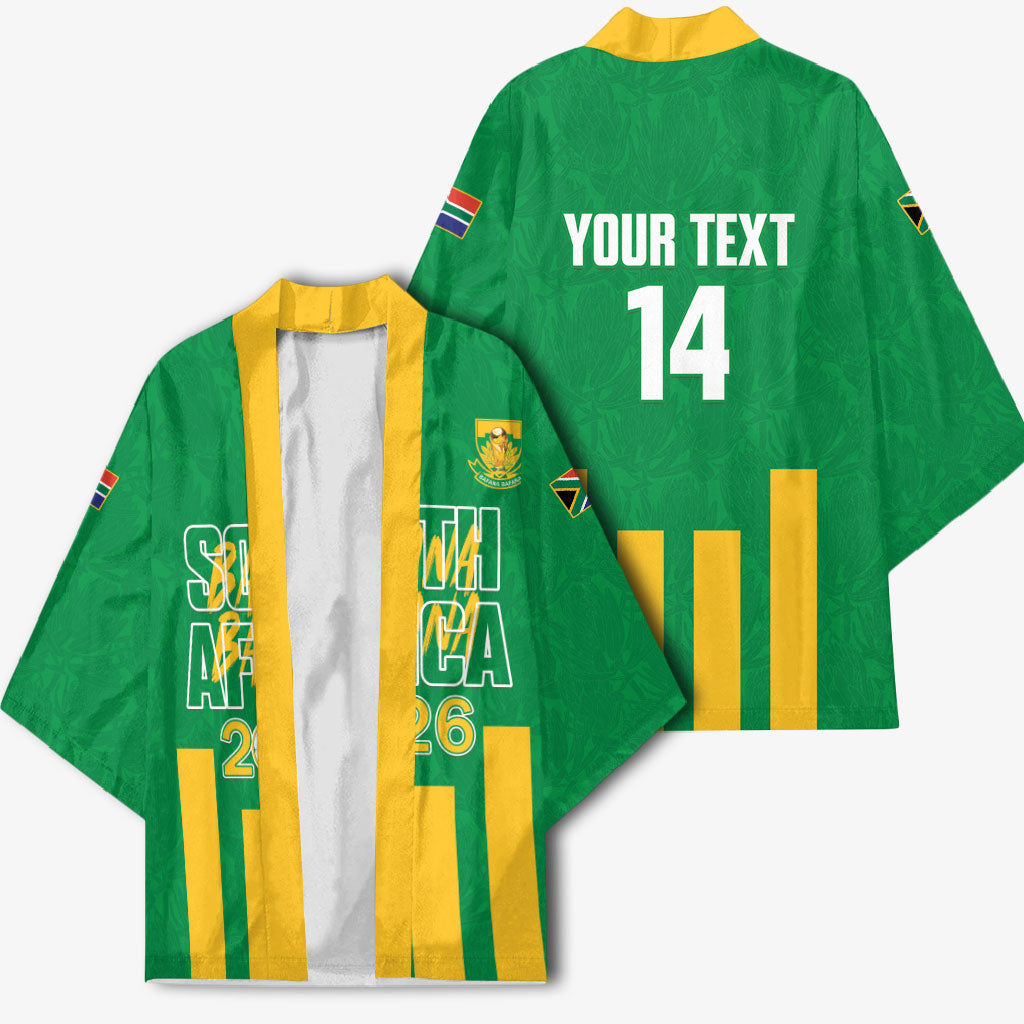 South Africa Soccer 2026 Custom Kimono Bafana Bafana Kaofela Protea Green