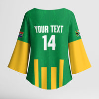 South Africa Soccer 2026 Custom Kimono Sleeve Blouse Bafana Bafana Kaofela Protea Green
