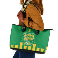 South Africa Soccer 2026 Leather Tote Bag Bafana Bafana Kaofela Protea Green