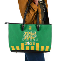 South Africa Soccer 2026 Leather Tote Bag Bafana Bafana Kaofela Protea Green