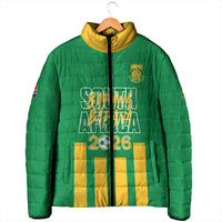 South Africa Soccer 2026 Custom Padded Jacket Bafana Bafana Kaofela Protea Green