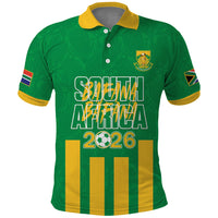 South Africa Soccer 2026 Custom Polo Shirt Bafana Bafana Kaofela Protea Green