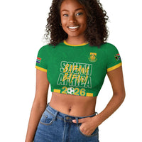 South Africa Soccer 2026 Custom Raglan Cropped T shirt Bafana Bafana Kaofela Protea Green