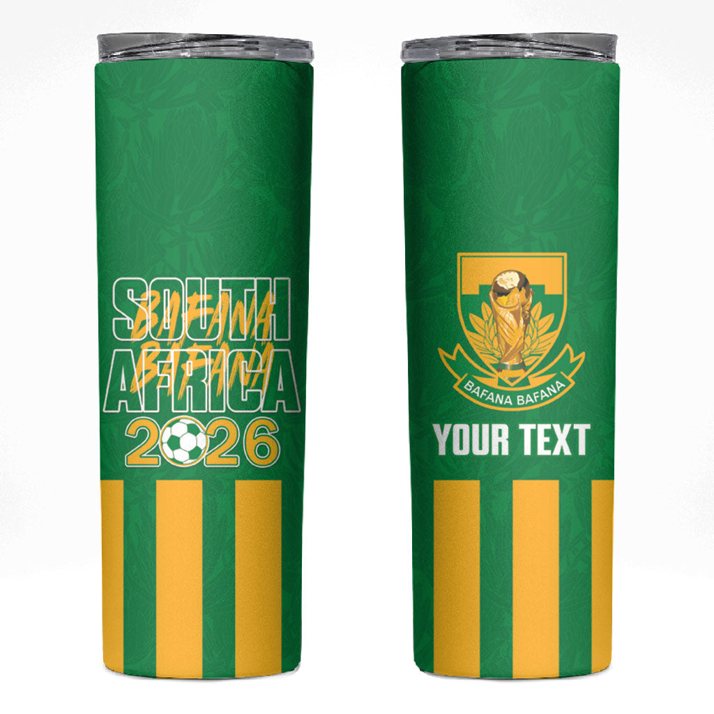 South Africa Soccer 2026 Custom Skinny Tumbler Bafana Bafana Kaofela Protea Green