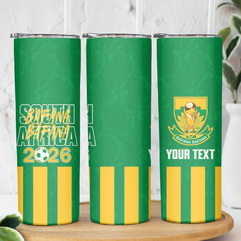 South Africa Soccer 2026 Custom Skinny Tumbler Bafana Bafana Kaofela Protea Green