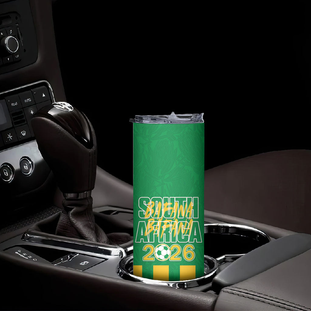 South Africa Soccer 2026 Custom Skinny Tumbler Bafana Bafana Kaofela Protea Green