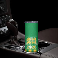 South Africa Soccer 2026 Custom Skinny Tumbler Bafana Bafana Kaofela Protea Green