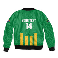 South Africa Soccer 2026 Custom Sleeve Zip Bomber Jacket Bafana Bafana Kaofela Protea Green