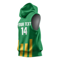 South Africa Soccer 2026 Custom Sleeveless Hoodie Bafana Bafana Kaofela Protea Green