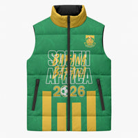 South Africa Soccer 2026 Custom Sleeveless Puffer Jacket Bafana Bafana Kaofela Protea Green