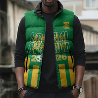 South Africa Soccer 2026 Custom Sleeveless Puffer Jacket Bafana Bafana Kaofela Protea Green