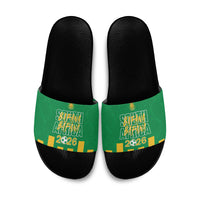 South Africa Soccer 2026 Slide Sandals Bafana Bafana Kaofela Protea Green