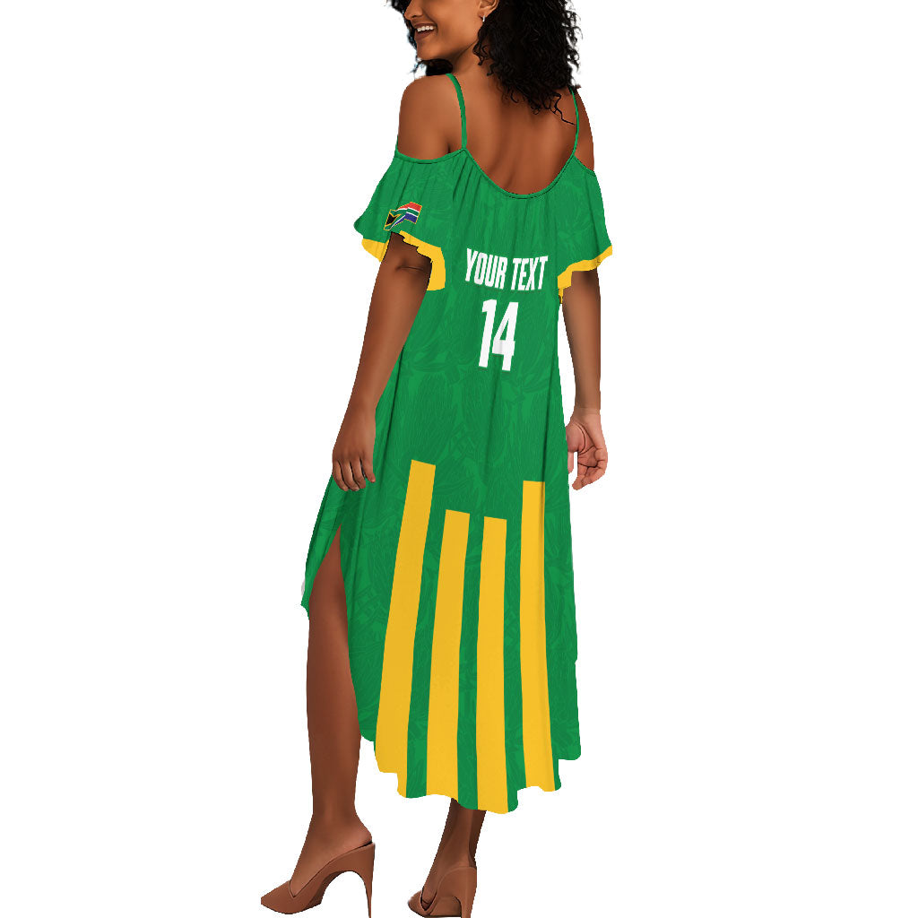 South Africa Soccer 2026 Custom Summer Maxi Dress Bafana Bafana Kaofela Protea Green