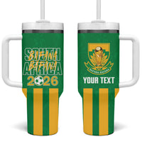 South Africa Soccer 2026 Custom Tumbler With Handle Bafana Bafana Kaofela Protea Green